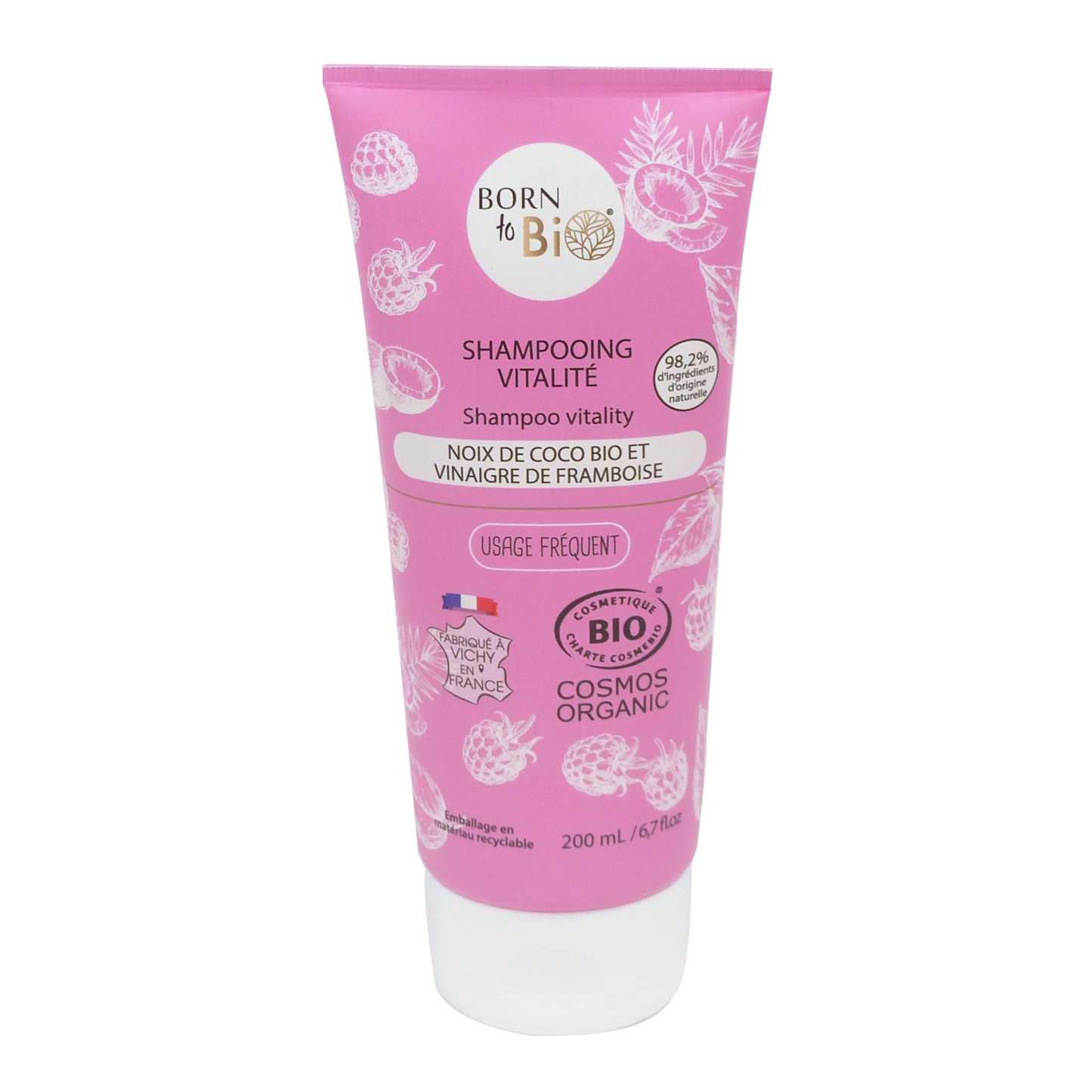 Shampooing Noix de Coco et vinaigre de framboise - Certifié Bio